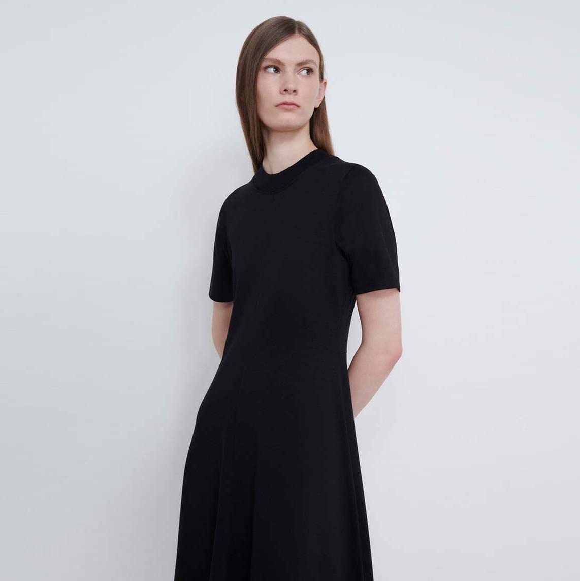 Loulou Studio "Sola" T-Shirt Dress in Black, size Medium (fits S/M)