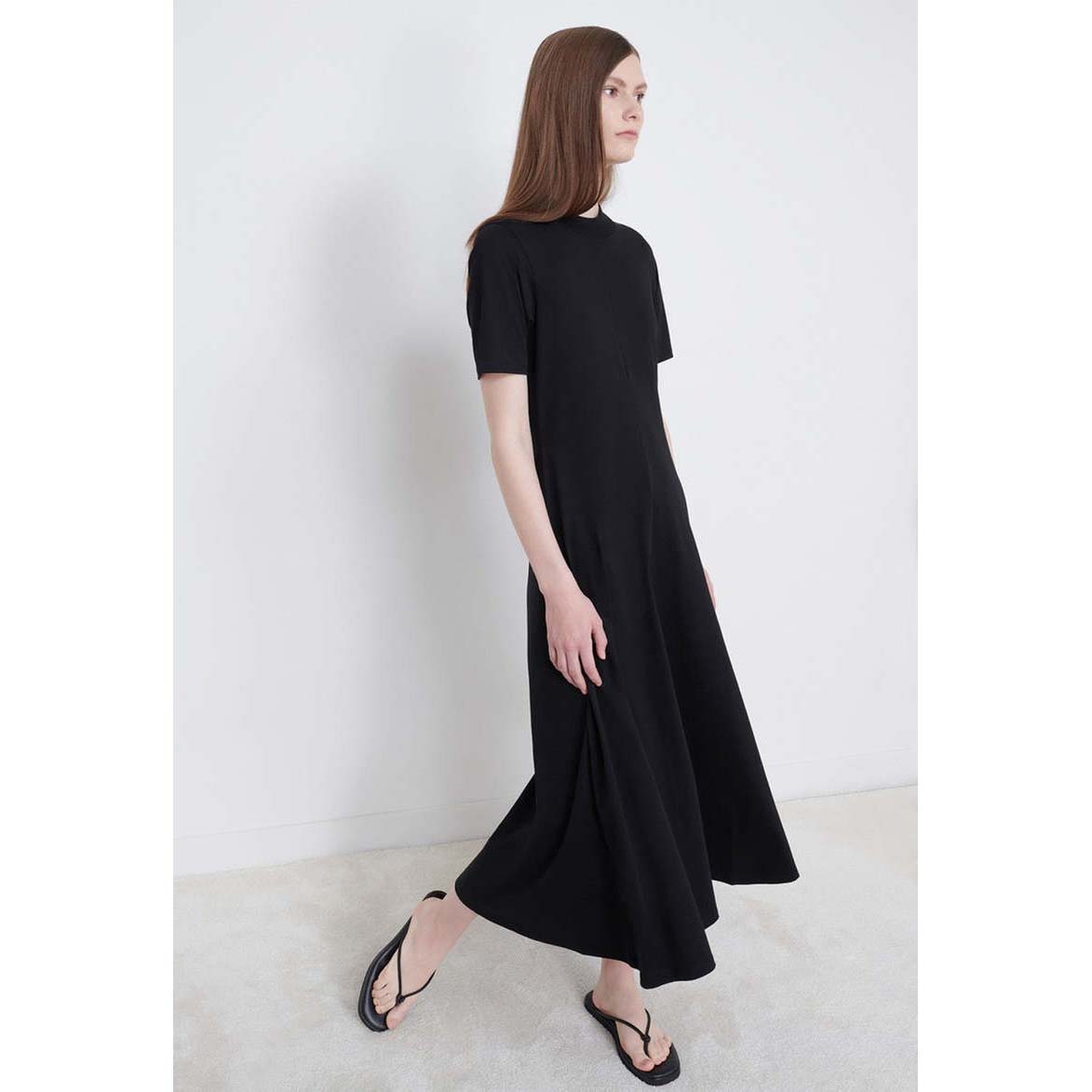 Loulou Studio "Sola" T-Shirt Dress in Black, size Medium (fits S/M)
