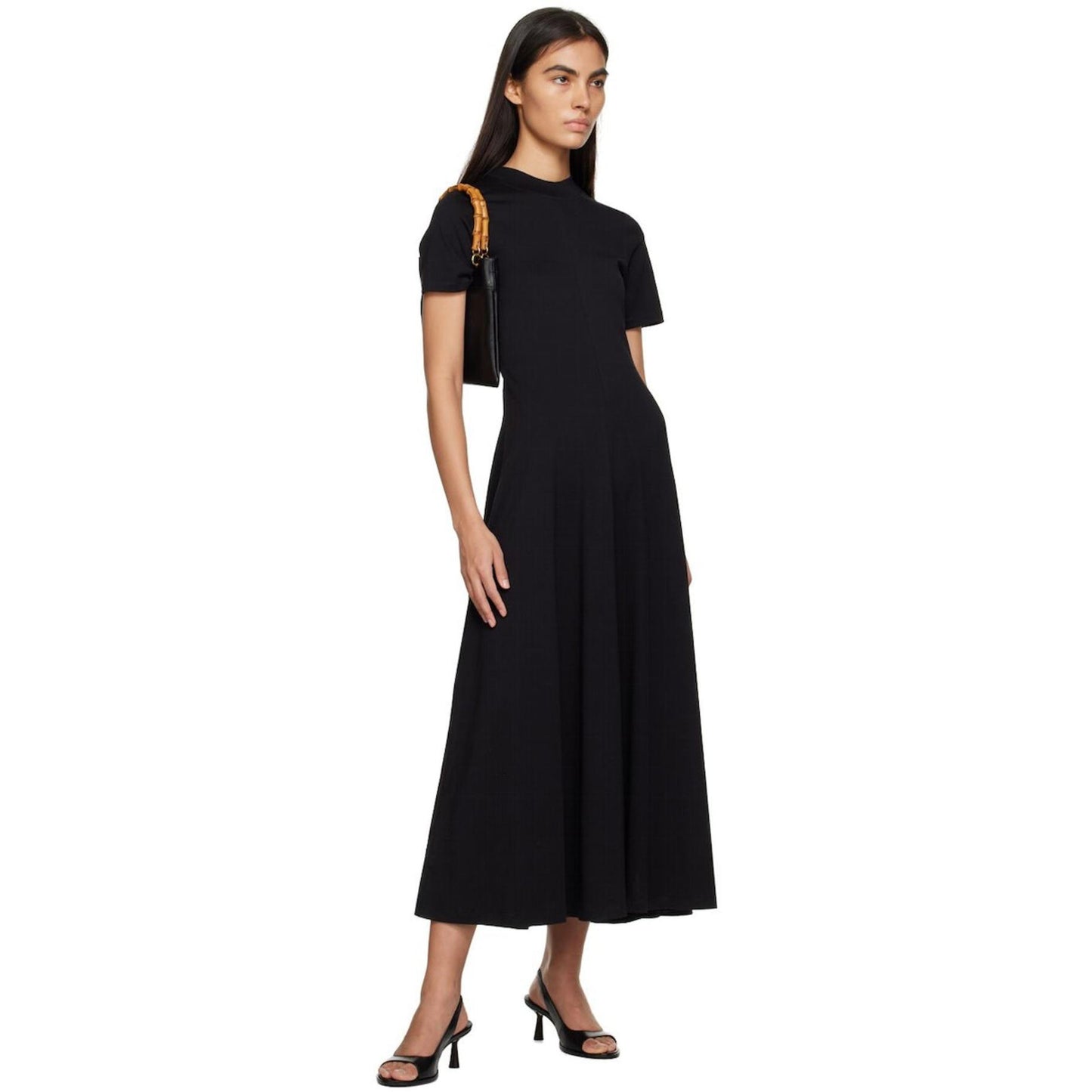 Loulou Studio "Sola" T-Shirt Dress in Black, size Medium (fits S/M)
