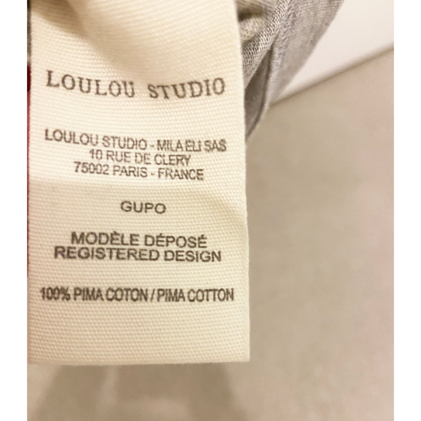 LouLou Studio Grey "Gupo" Cropped Tee, size Medium