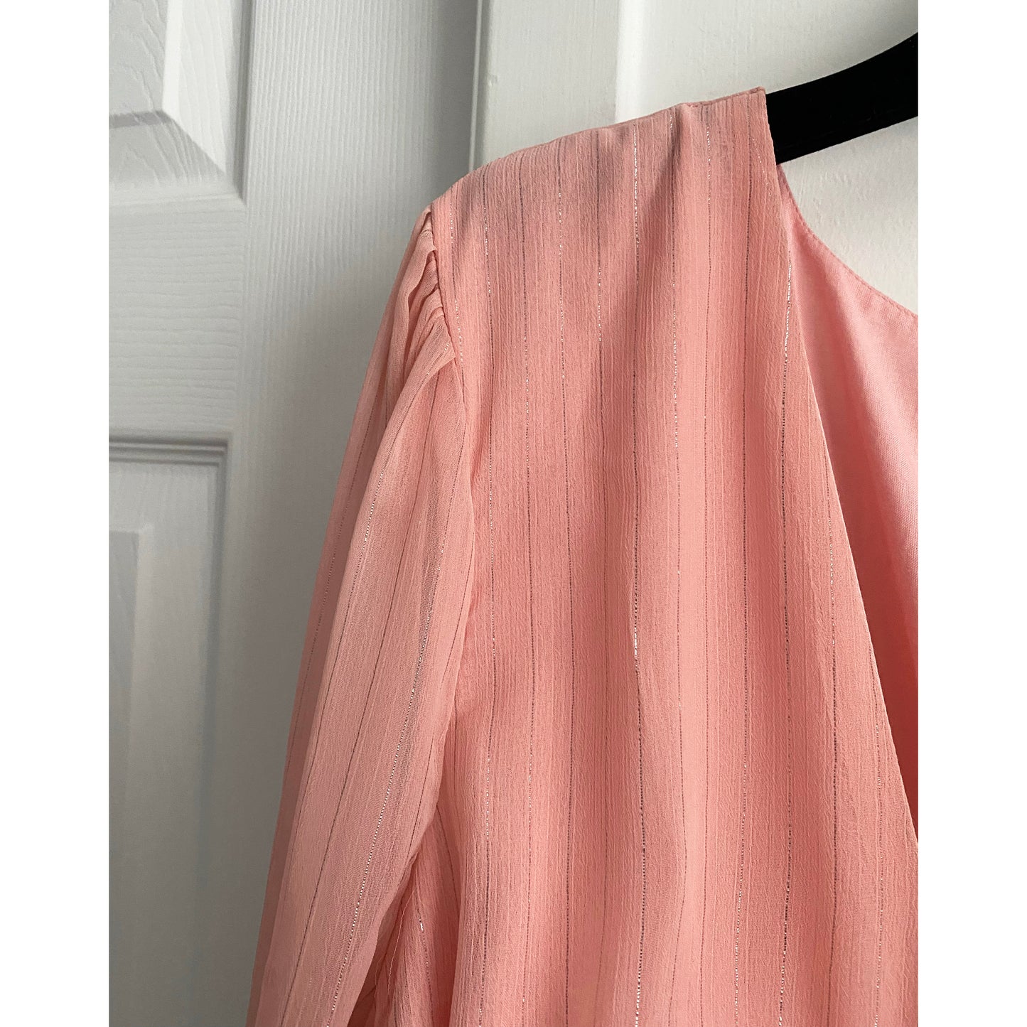 Lovers & Friends plunging neckline “Arline” dress in pink, size XL