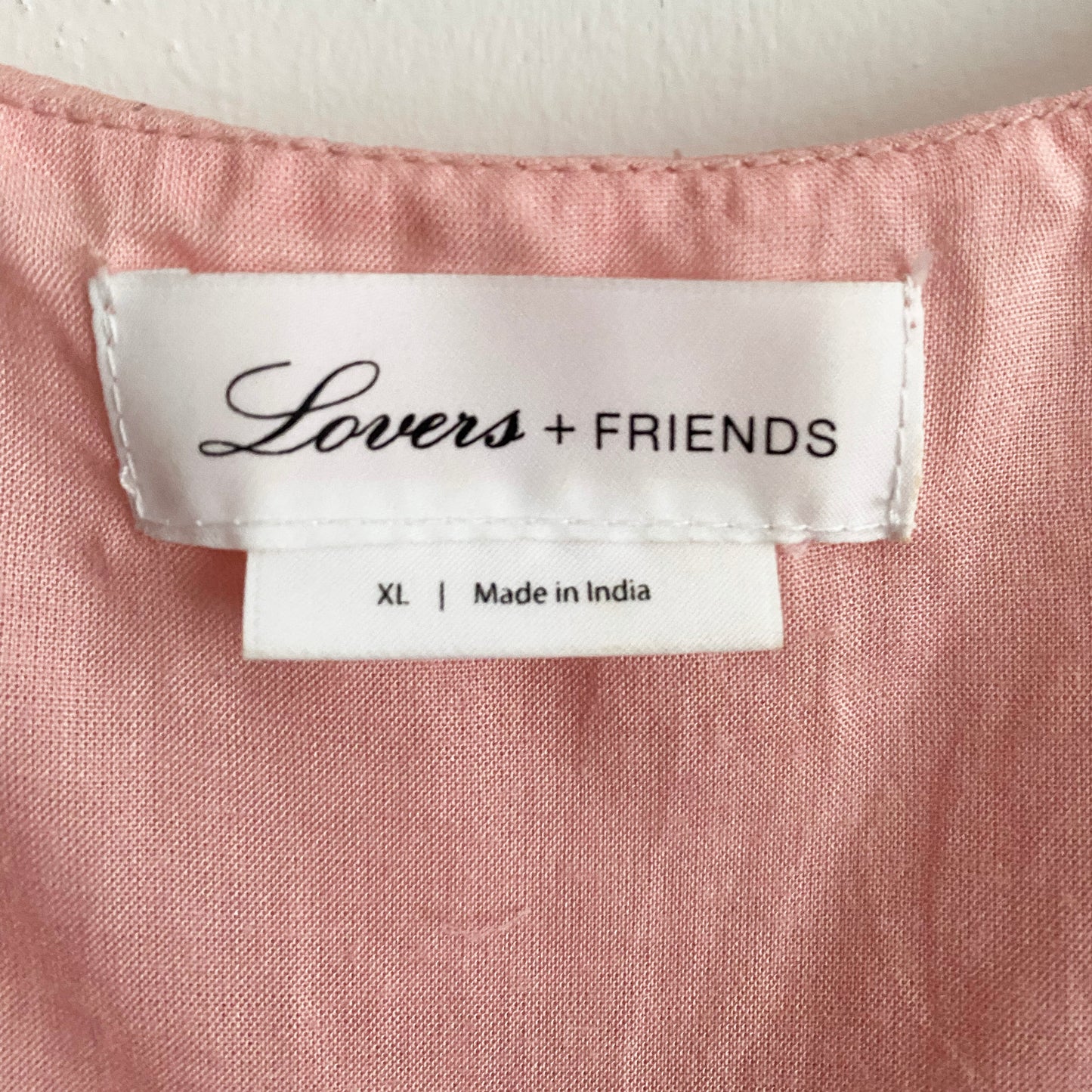 Lovers & Friends plunging neckline “Arline” dress in pink, size XL