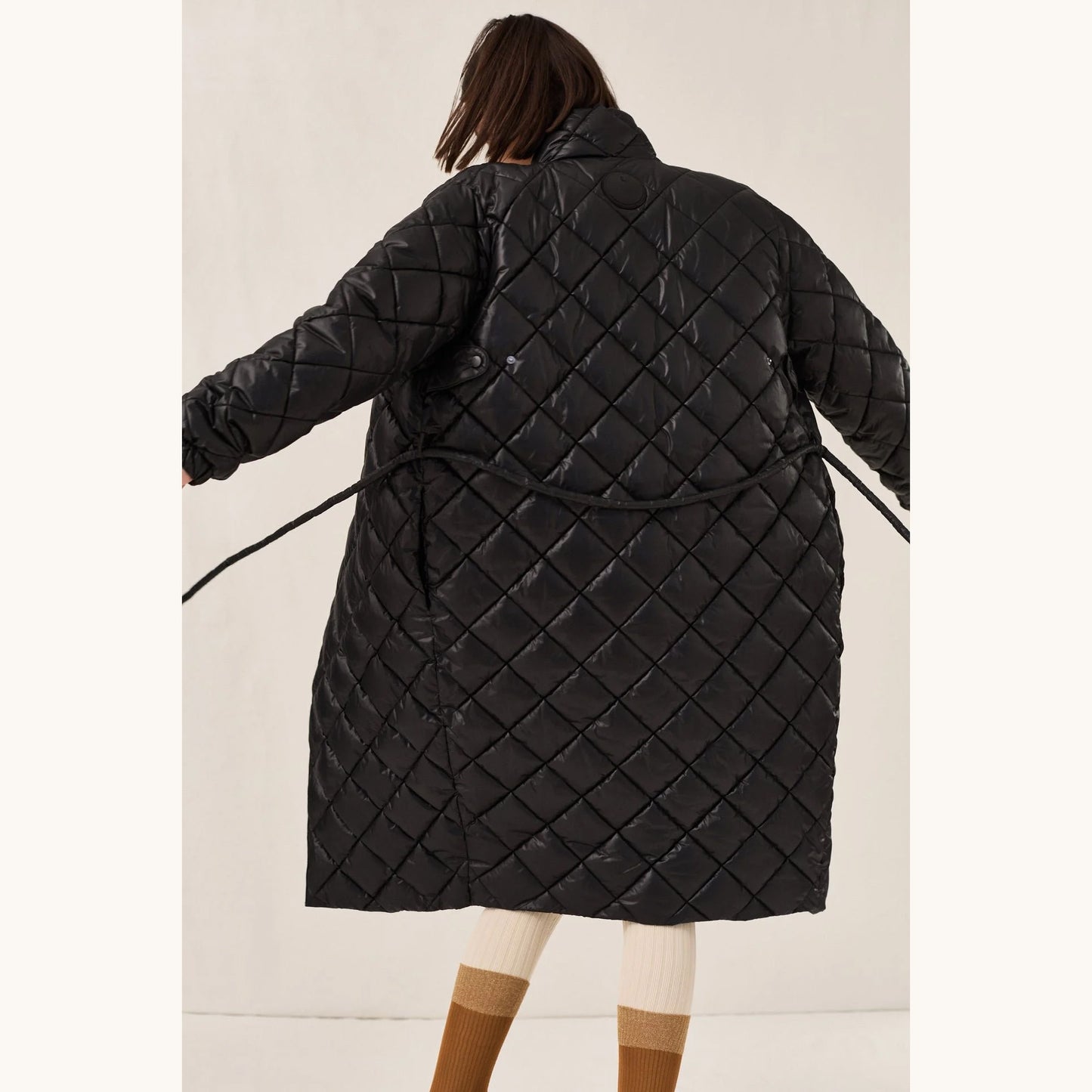 Luxton Quilted "Curve" Coat in Copper/Gold, size Medium