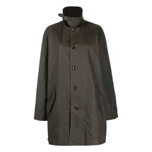 Tibi Waxed Cotton Car Coat in Olive, Size Small (fits S/M)