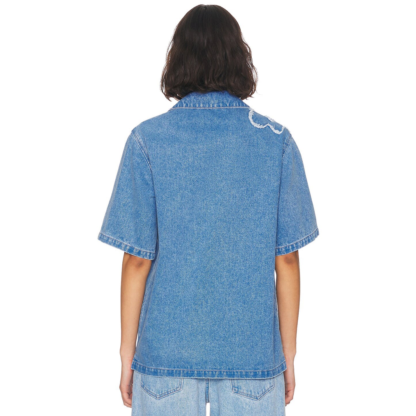 Marni Embellished Denim Shirt in Blue, size 44 (fits like 10 ish?)