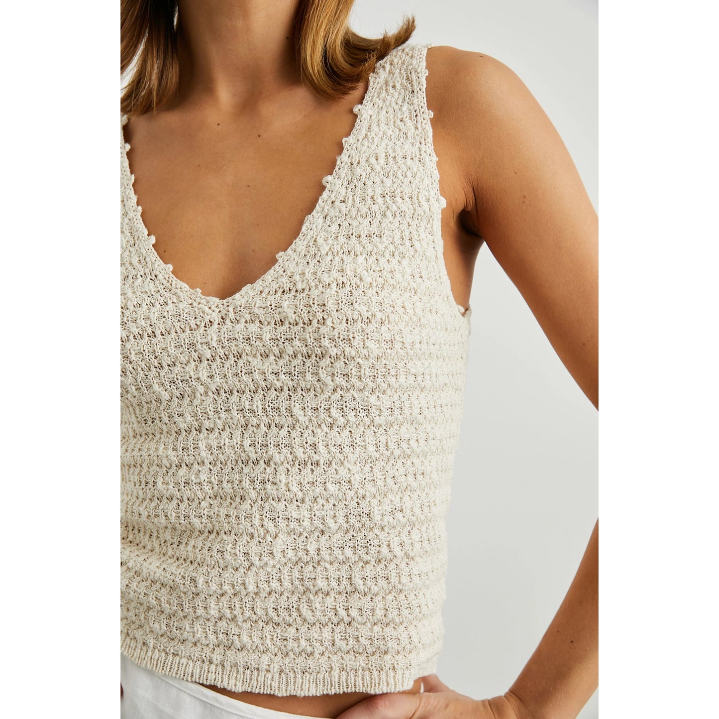 Rails "Matilde" Crochet Cotton Tank in "Oat", size Large