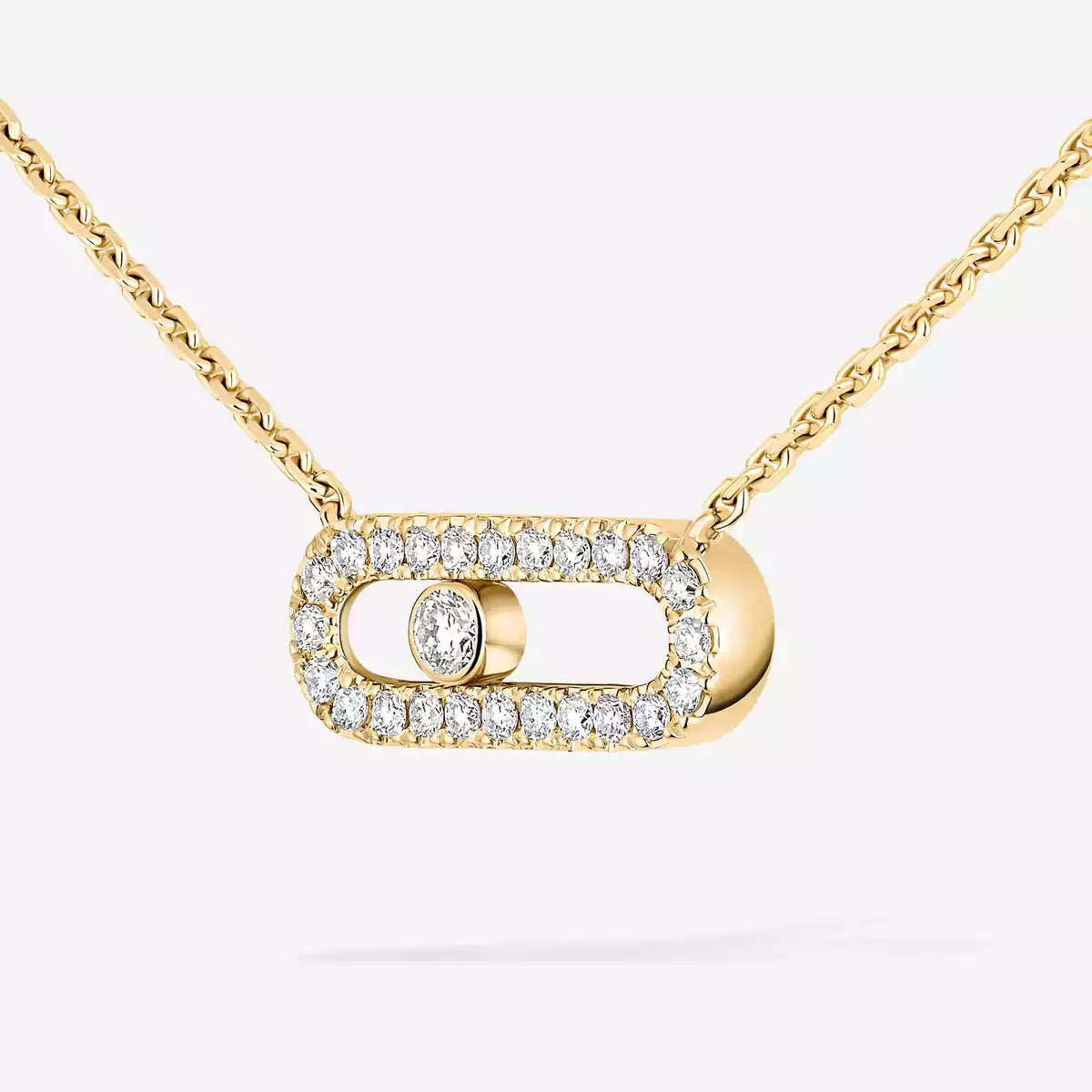 MESSIKA "Move Uno" 18K Yellow Gold Pavé Necklace With Diamonds