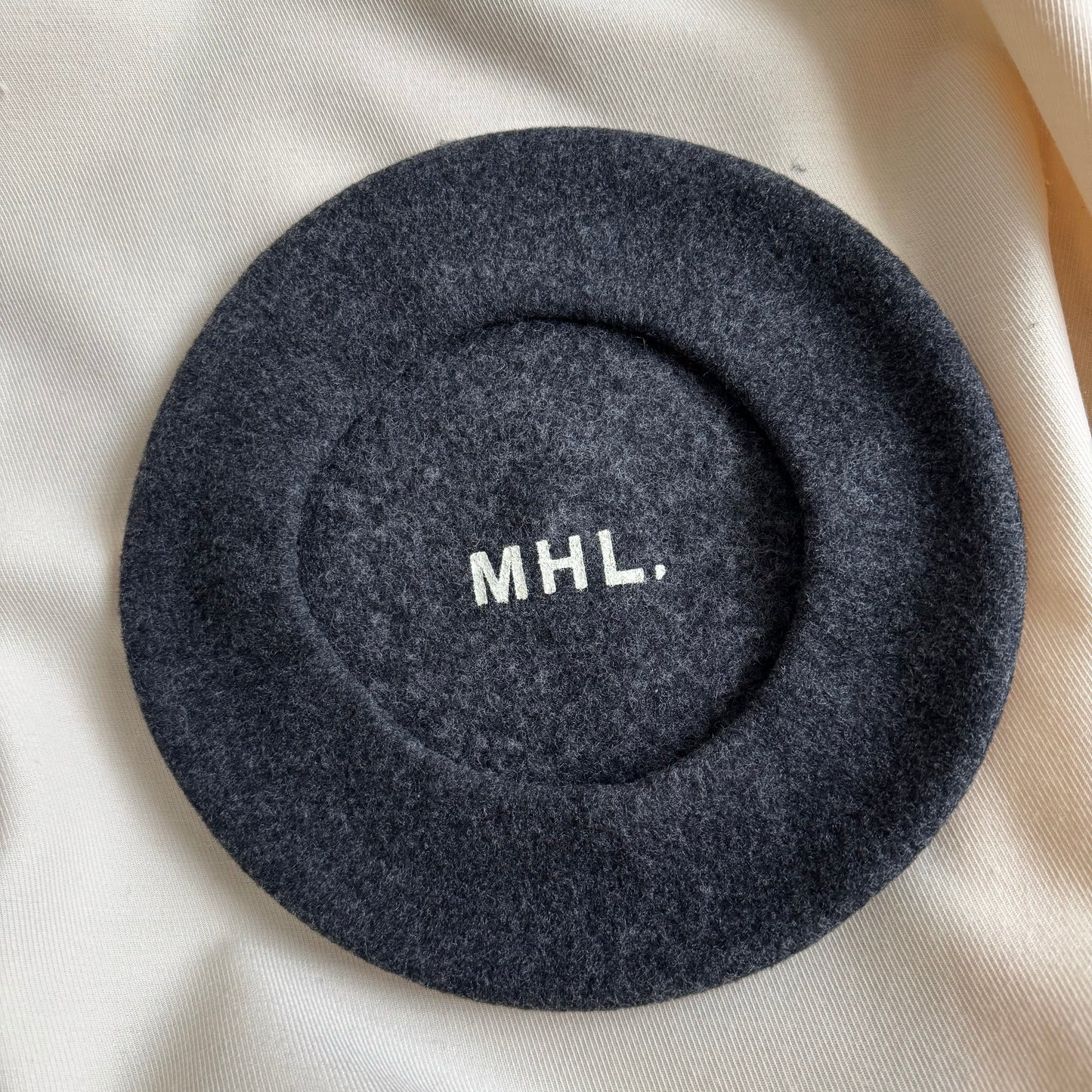 MHL by Margaret Howell Beret in Charcoal Grey