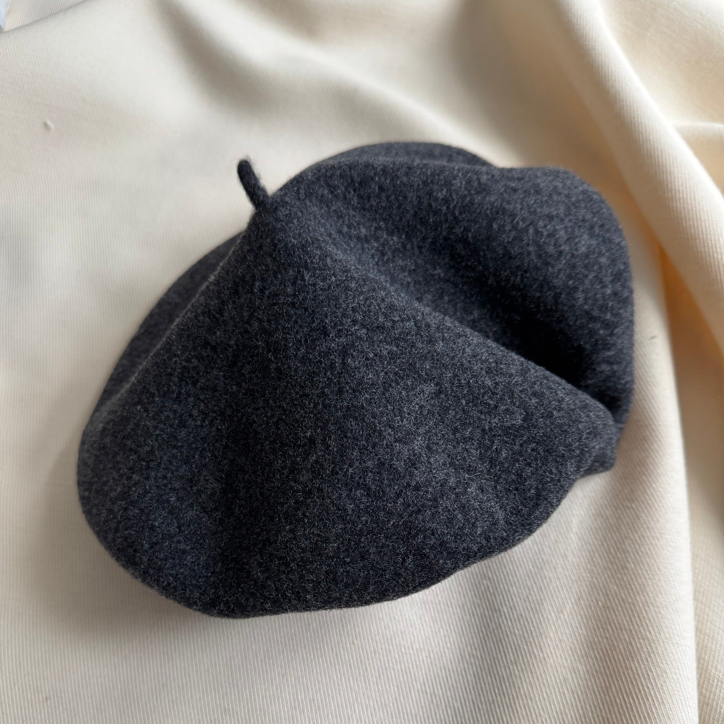 MHL by Margaret Howell Beret in Charcoal Grey