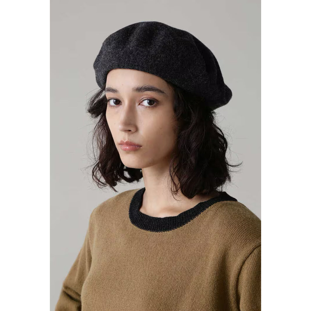 MHL by Margaret Howell Beret in Charcoal Grey