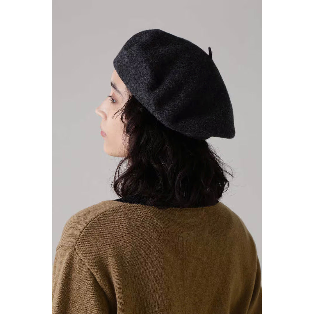 MHL by Margaret Howell Beret in Charcoal Grey