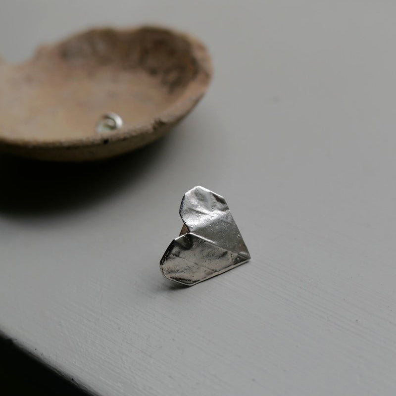 Mirit Weinstock "Open Heart" Brooch in Silver