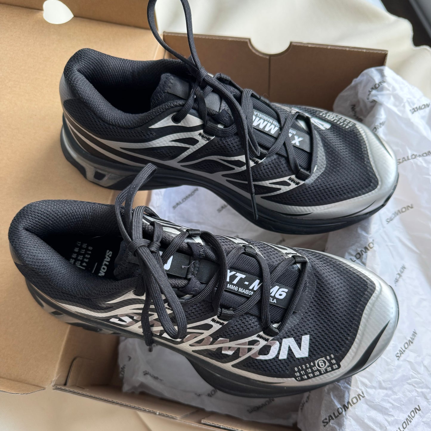MM6 x Salomon XT sneaker in Black/Silver, size 8