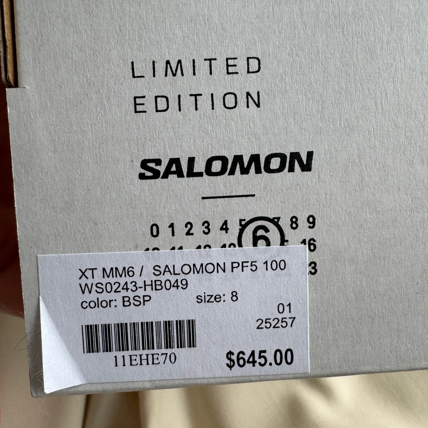 MM6 x Salomon XT sneaker in Black/Silver, size 8