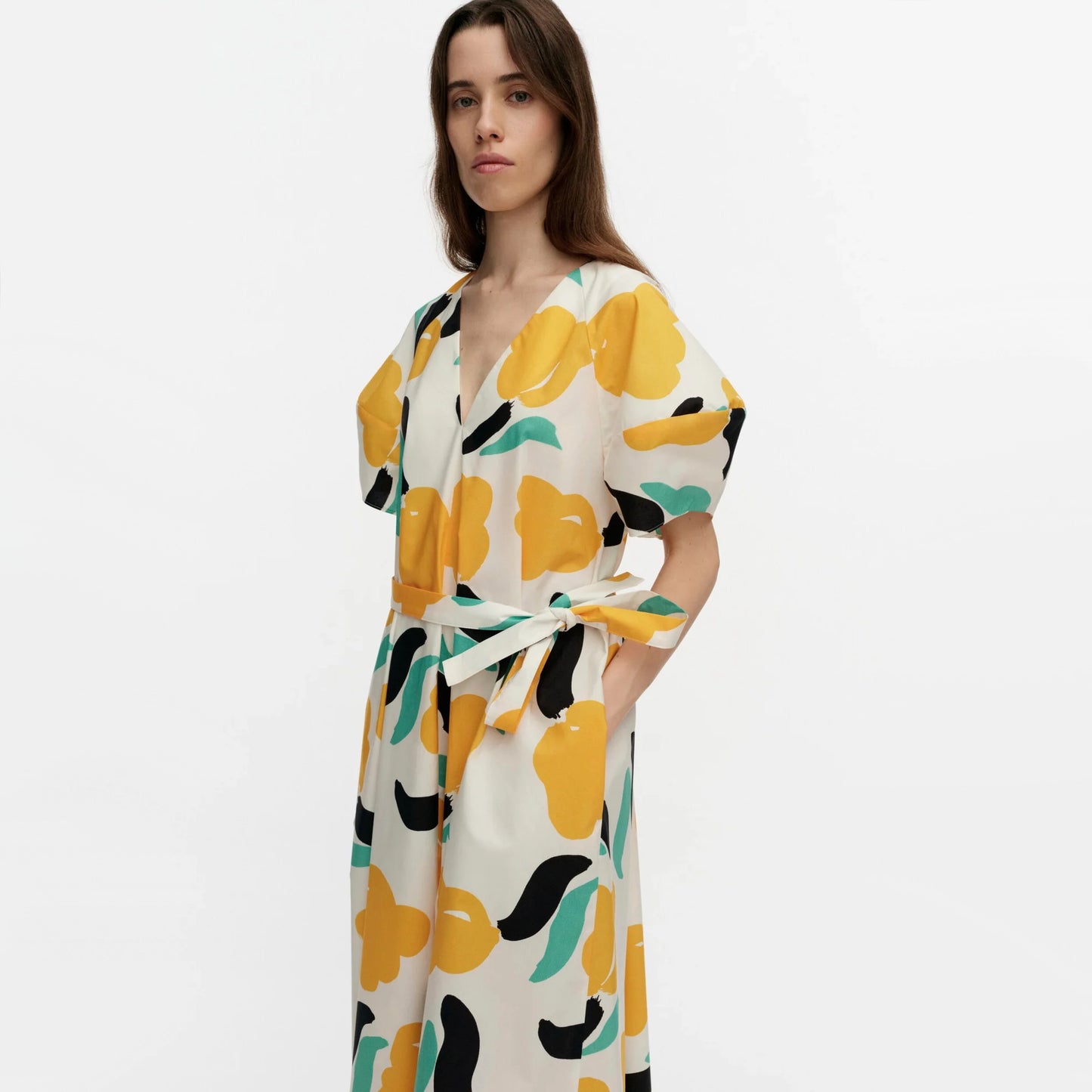 Marimekko "Taivut Lemmitty' Printed Cotton Dress, size 36
