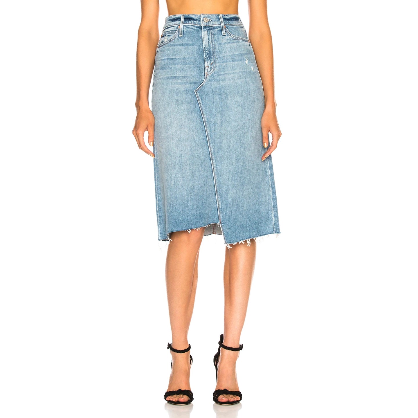 Mother Denim "A Step Midi" Denim Skirt in "Misbeliever", size 26