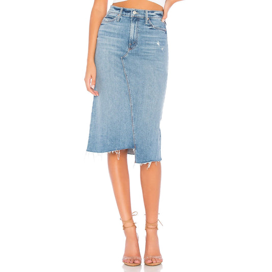 Mother Denim "A Step Midi" Denim Skirt in "Misbeliever", size 26