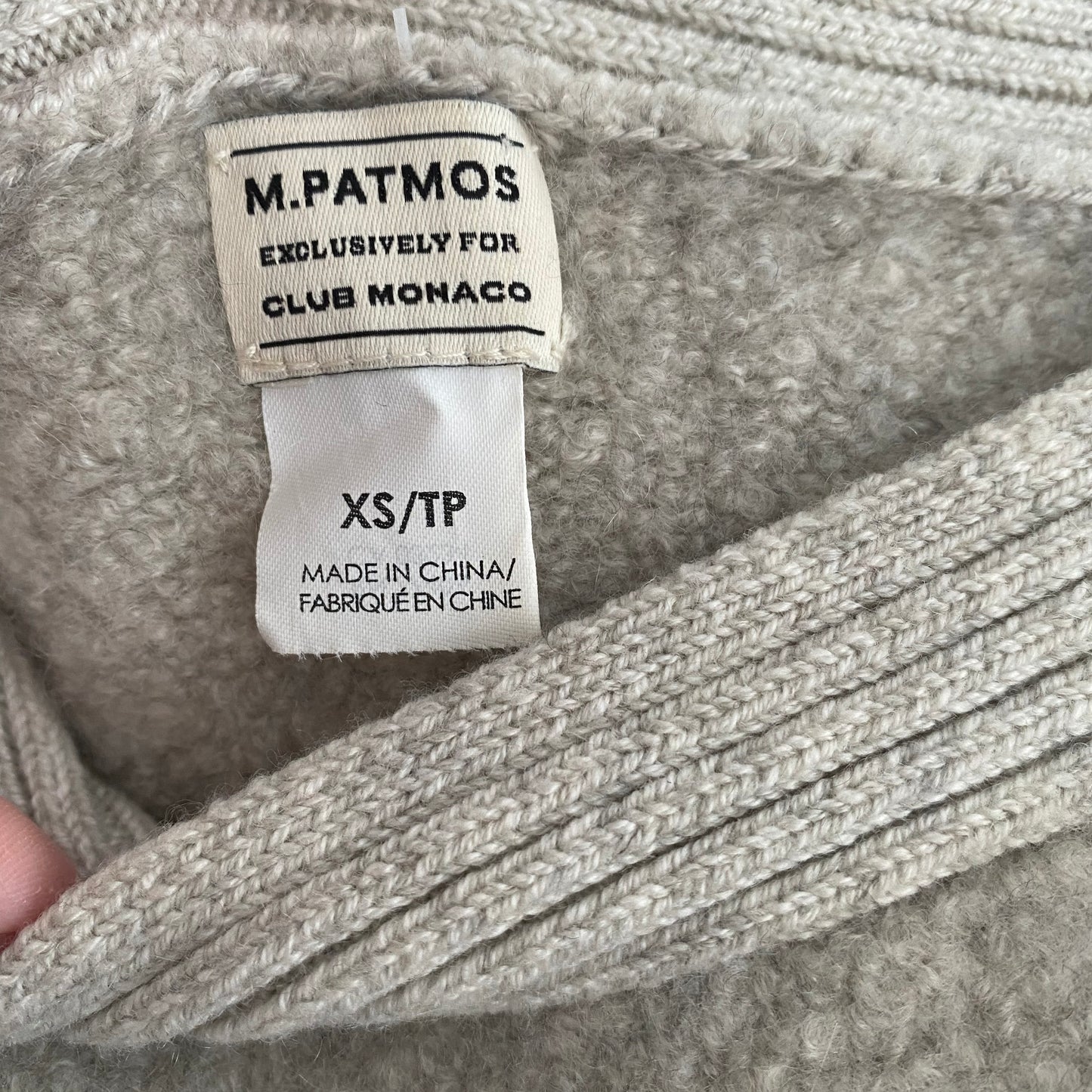 M Patmos x Club Monaco Pullover with Fur Trim, size XS (fits up to a Medium!)