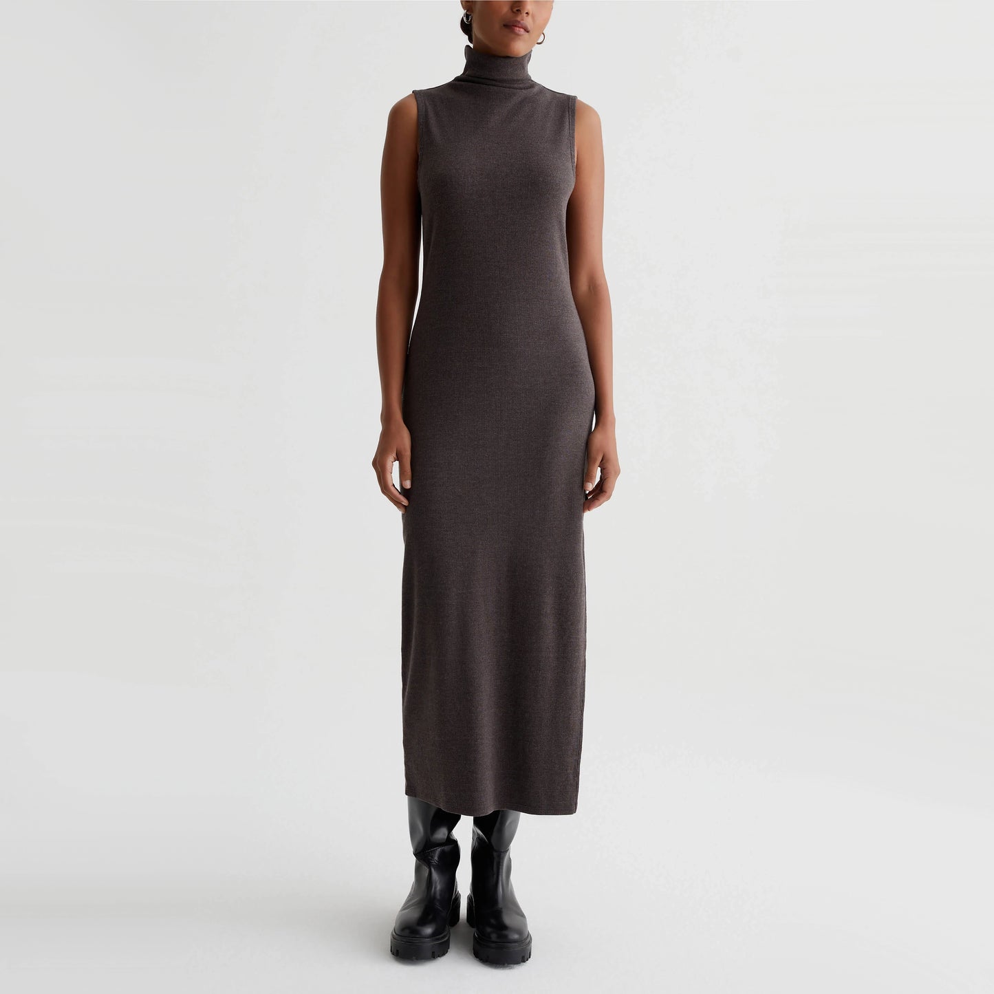 AG "Kizza" Ribbed Knit Dress in Taupe/Brown, size Small