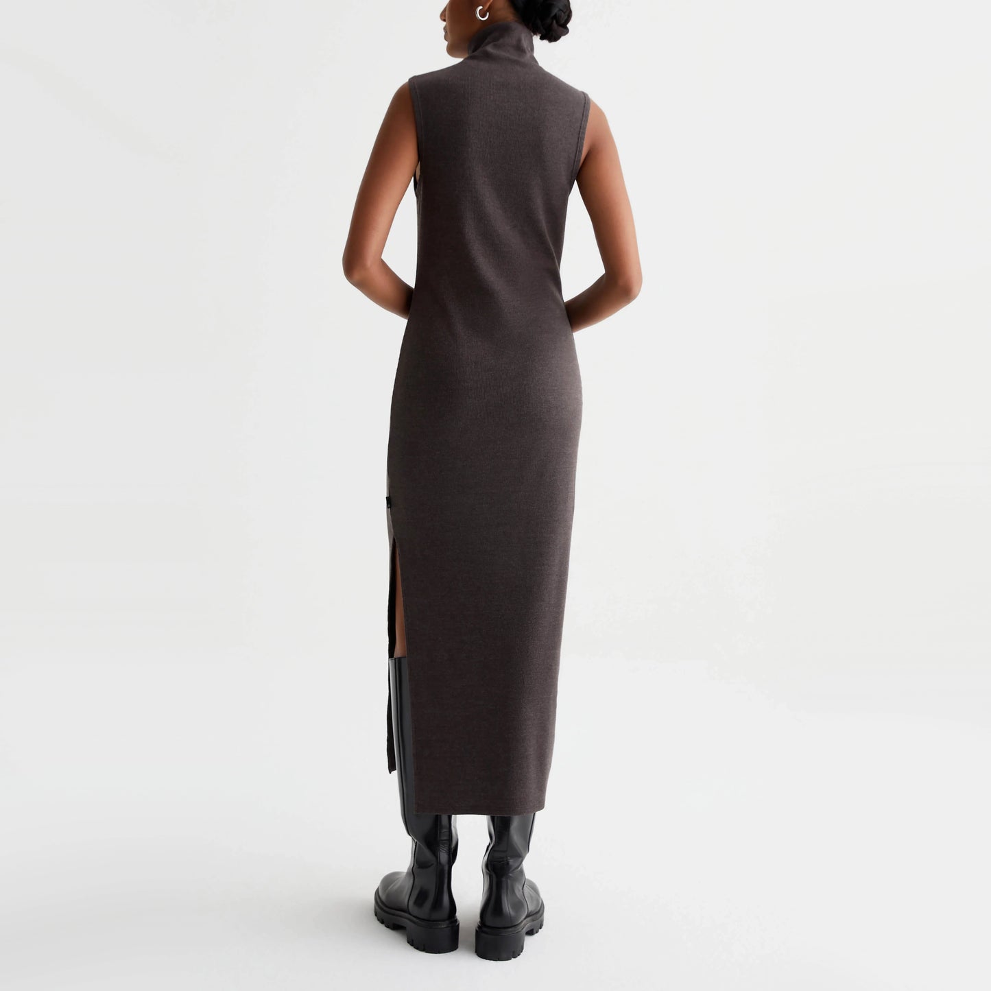 AG "Kizza" Ribbed Knit Dress in Taupe/Brown, size Small