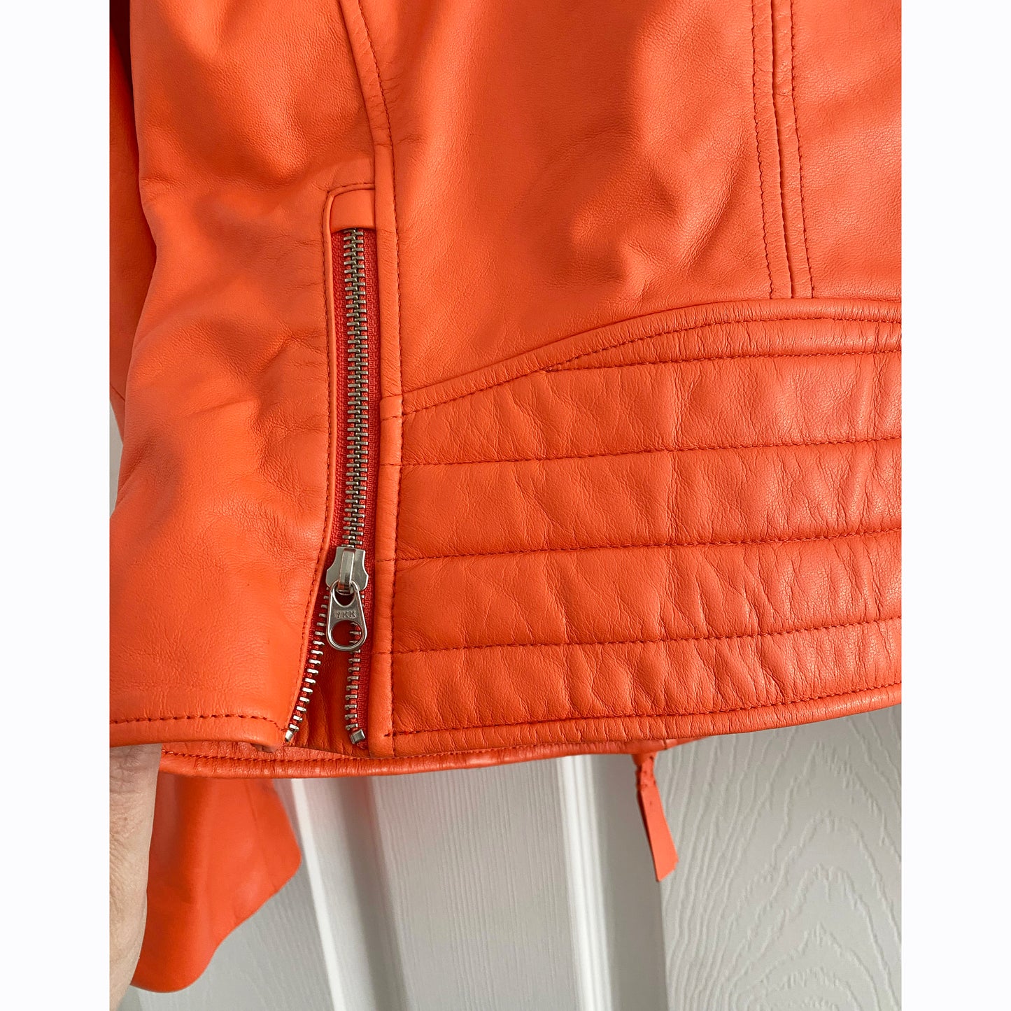 Mackage "Mirella" Moto Jacket in Poppy, size Small