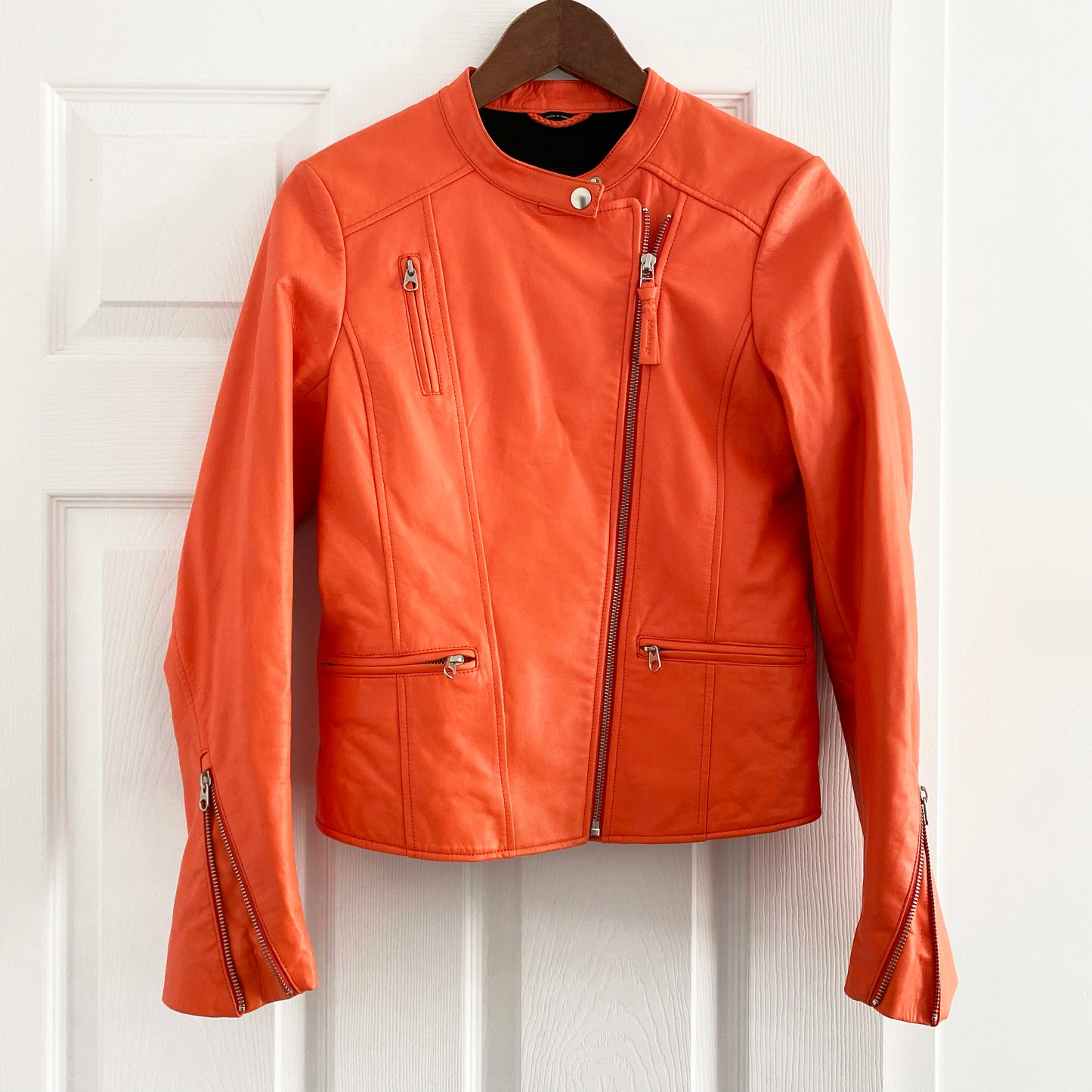 Mackage "Mirella" Moto Jacket in Poppy, size Small