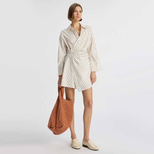 A.L.C "Madison" Striped Wrap Shirtdress, size 2 (size 2/4)