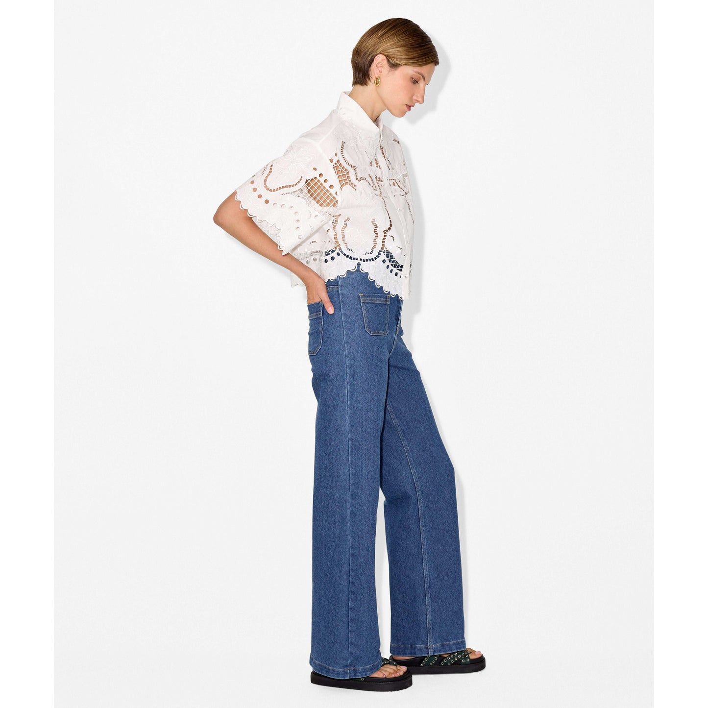 Magali Pascal "Frutta" Shirt in Off-White, Size Medium