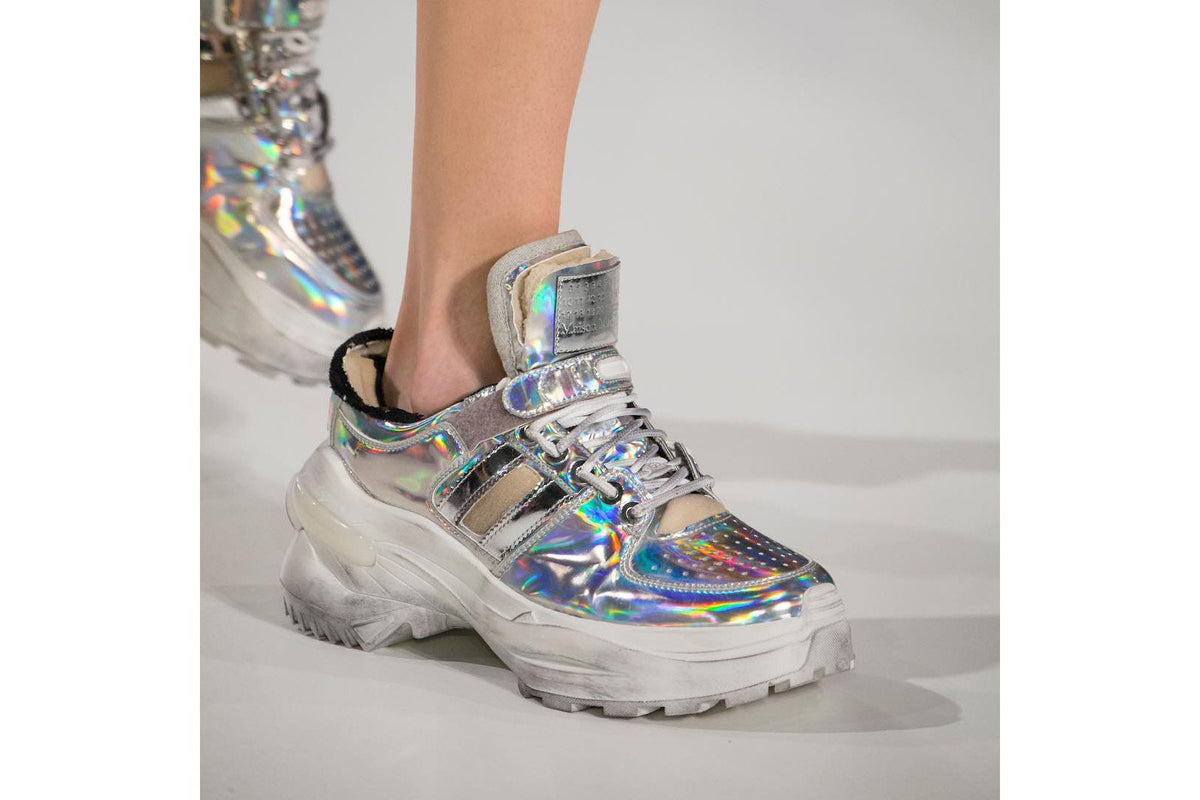 Maison Margiela Chunky Sneakers in Silver, size 37.5