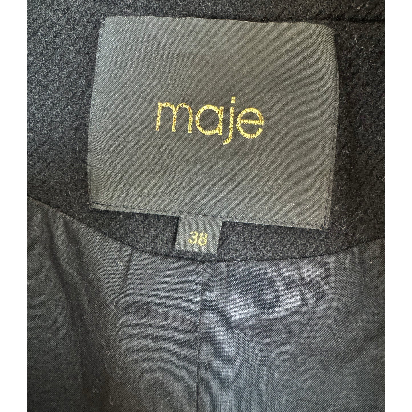 Maje Black Wool Cape, size 38 (like a size small)