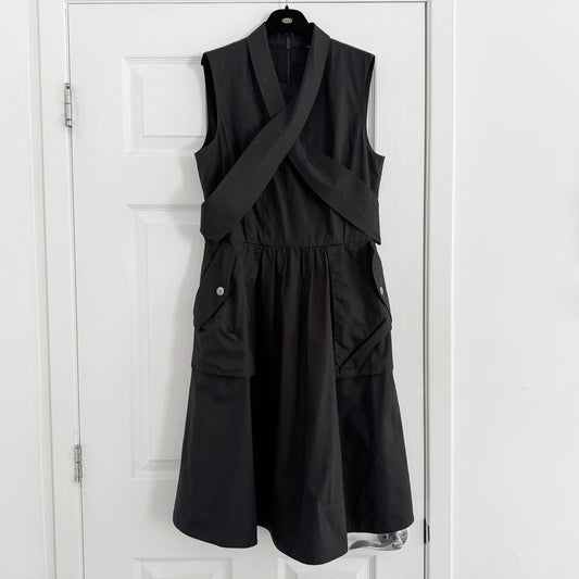 Marc by Marc Jacobs A-Line Poplin Dress in Black, size 8