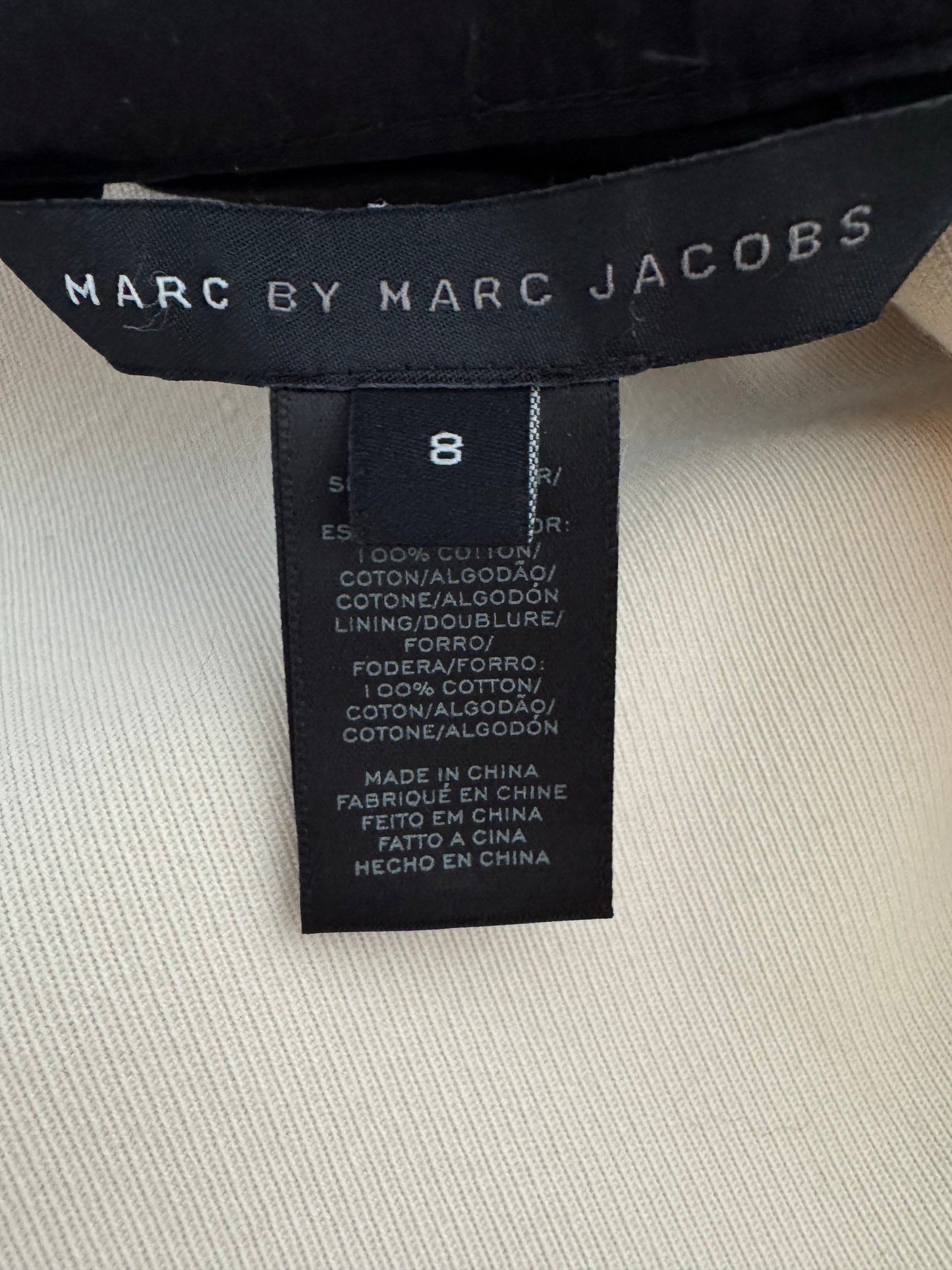Marc by Marc Jacobs A-Line Poplin Dress in Black, size 8