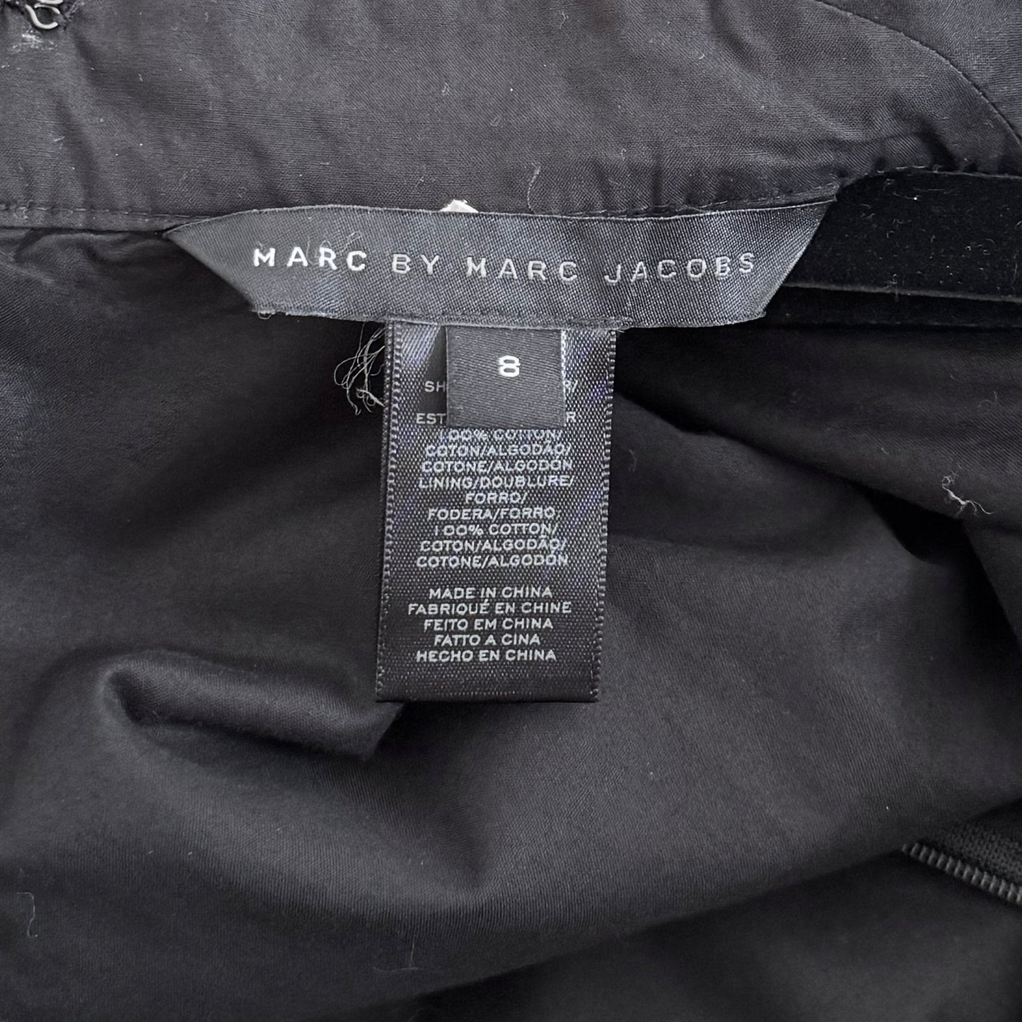 Marc by Marc Jacobs A-Line Poplin Dress in Black, size 8
