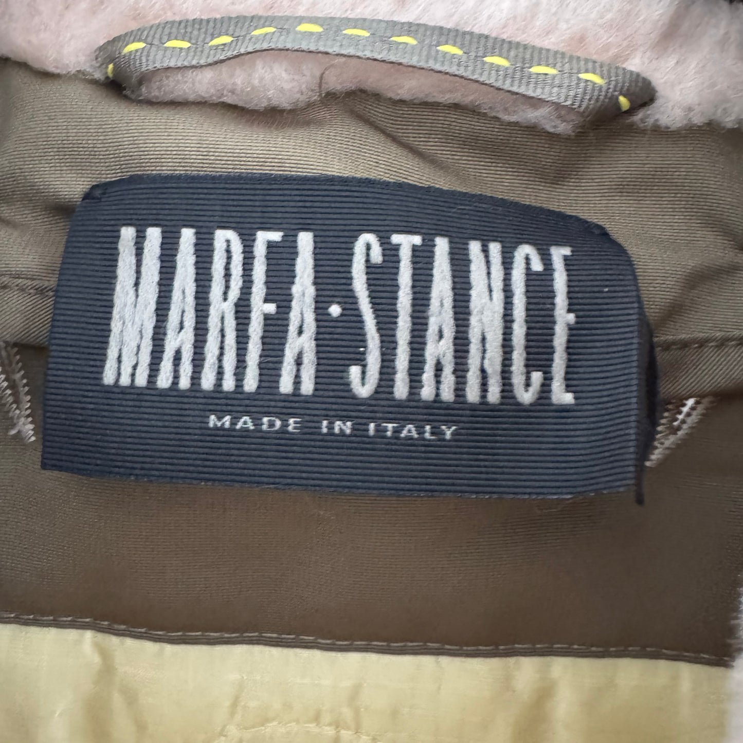 Marfa Stance Jacket w Hood + Fur Collar in Green, size Small