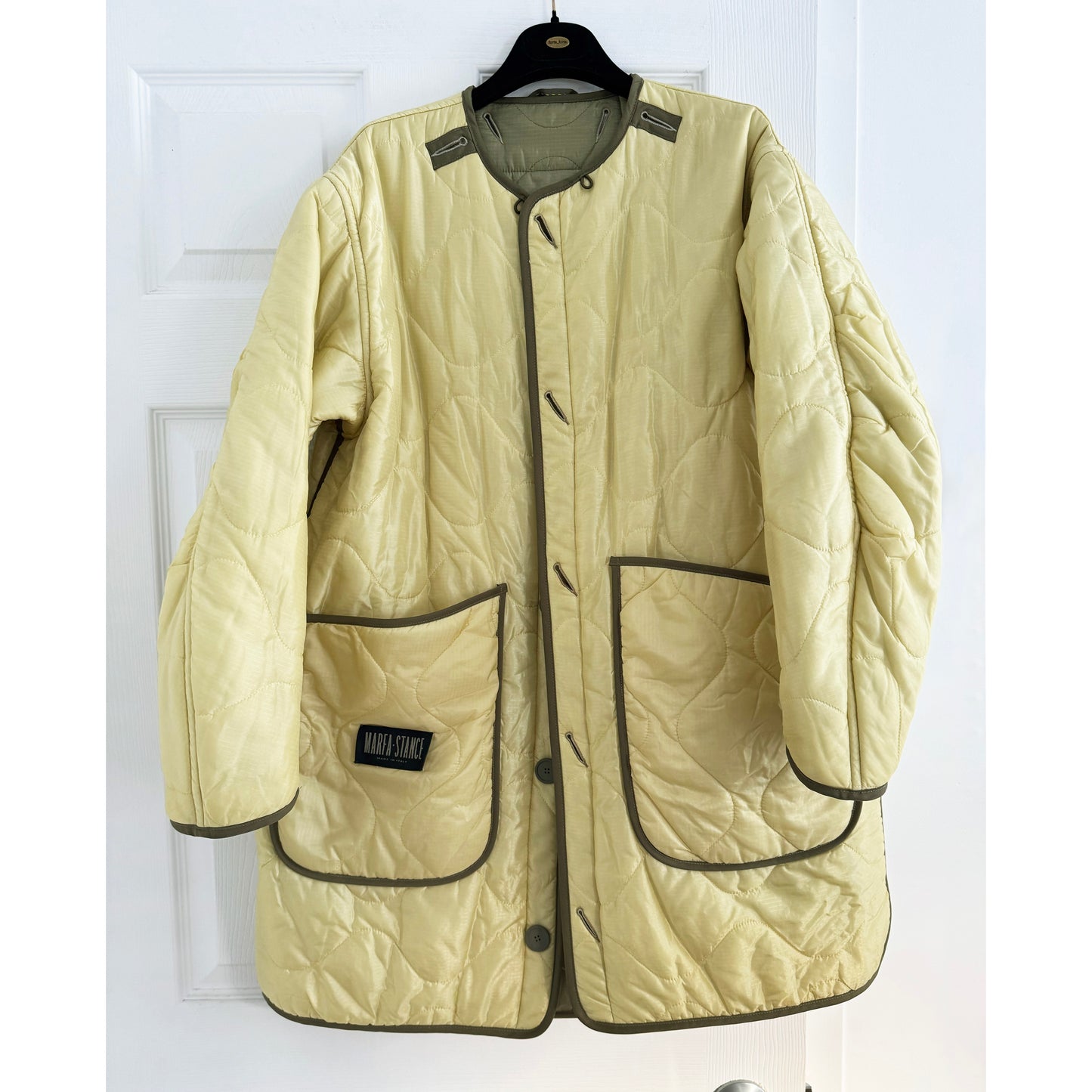 Marfa Stance Jacket w Hood + Fur Collar in Green, size Small