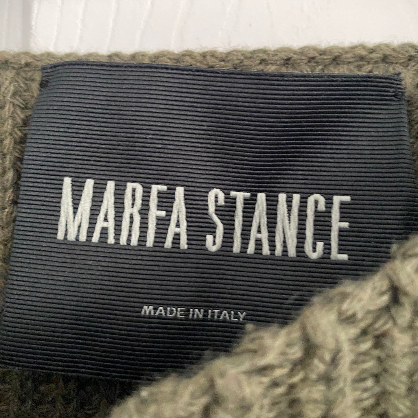 Marfa Stance Convertible Rib Crew Jumper in Olive Green, size Small