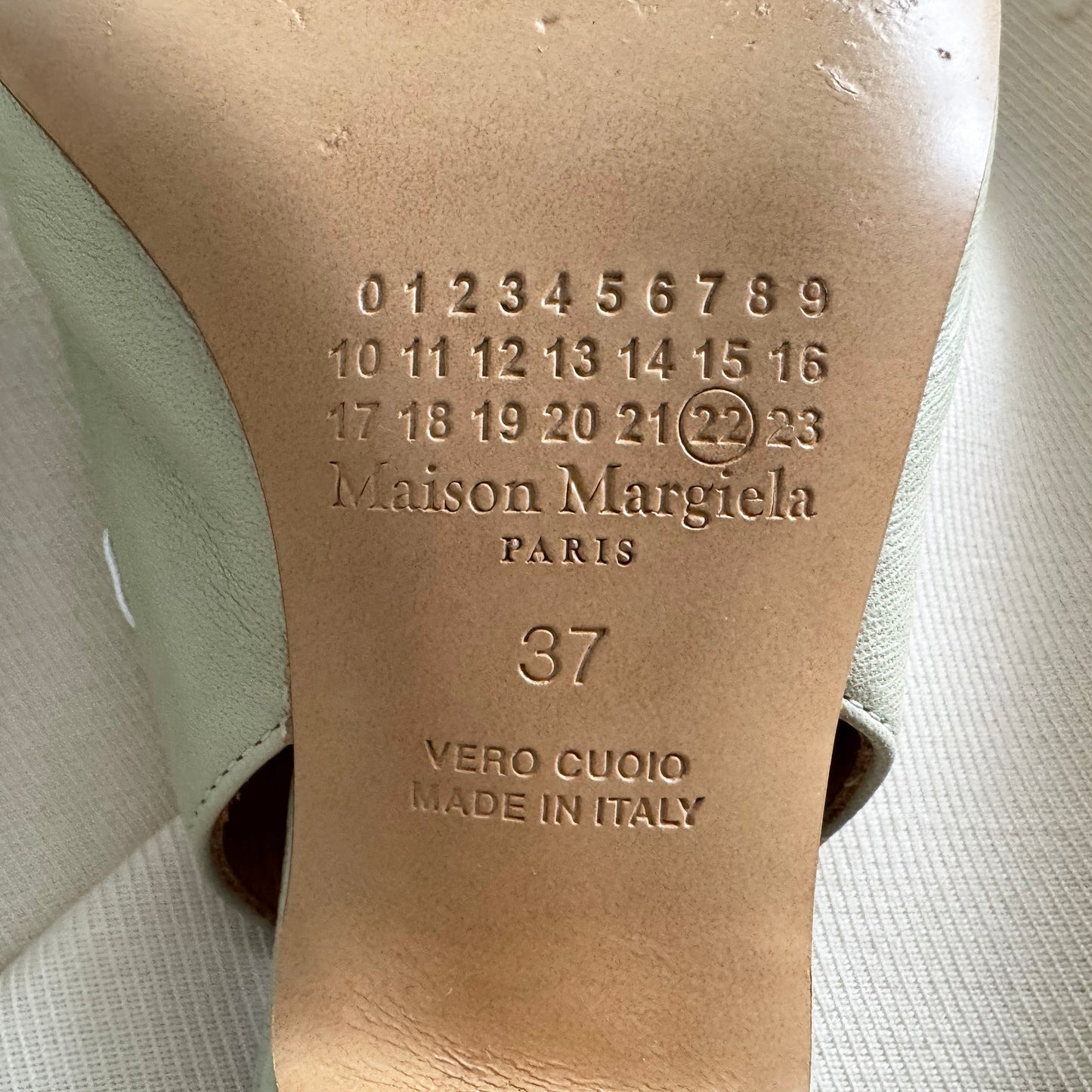 MM22 Maison Margiela Slingbacks in Pistachio Green, size 37