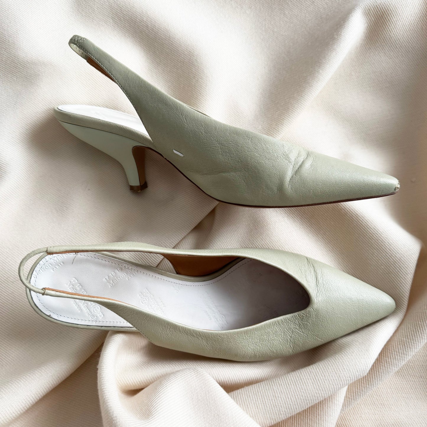 MM22 Maison Margiela Slingbacks in Pistachio Green, size 37