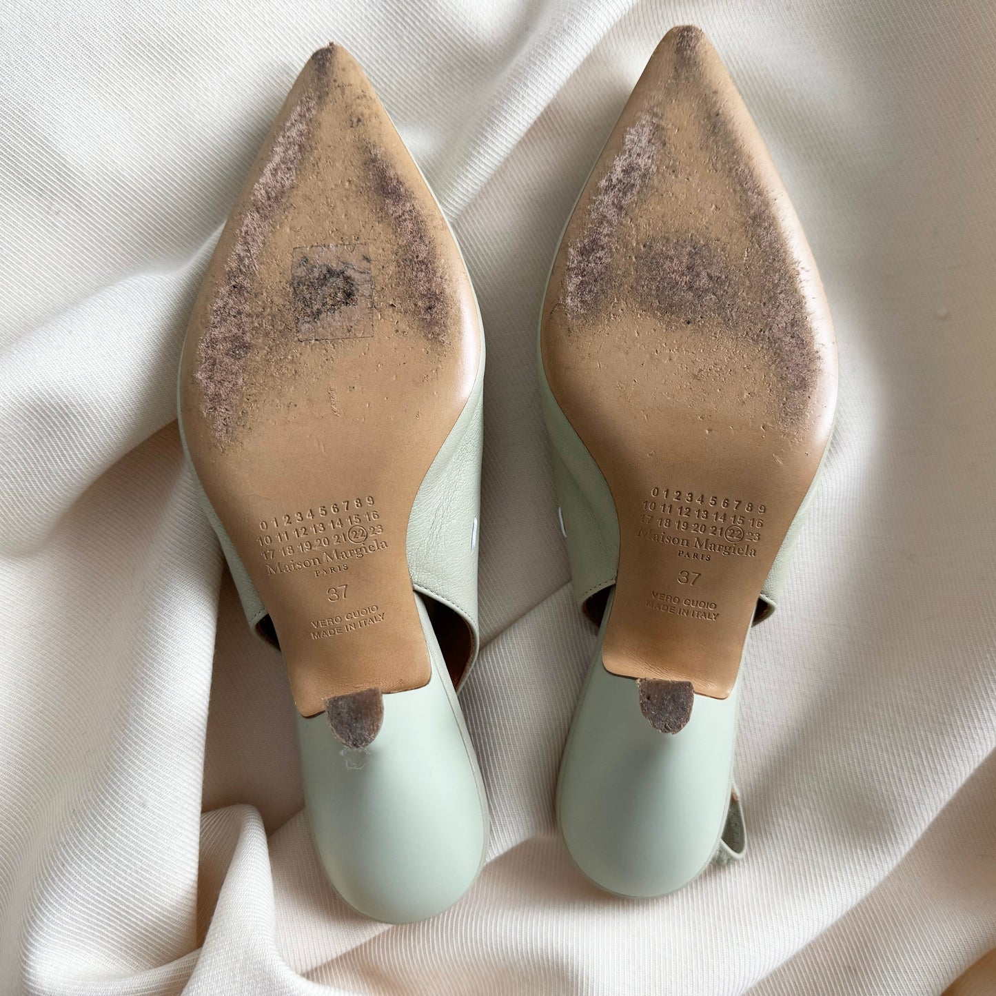 MM22 Maison Margiela Slingbacks in Pistachio Green, size 37