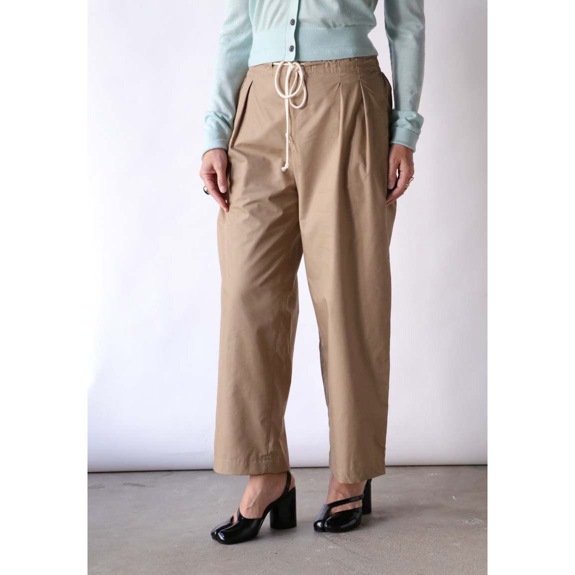 Maria McManus Drawstring Waist Cotton Pant in "Walnut", size Small