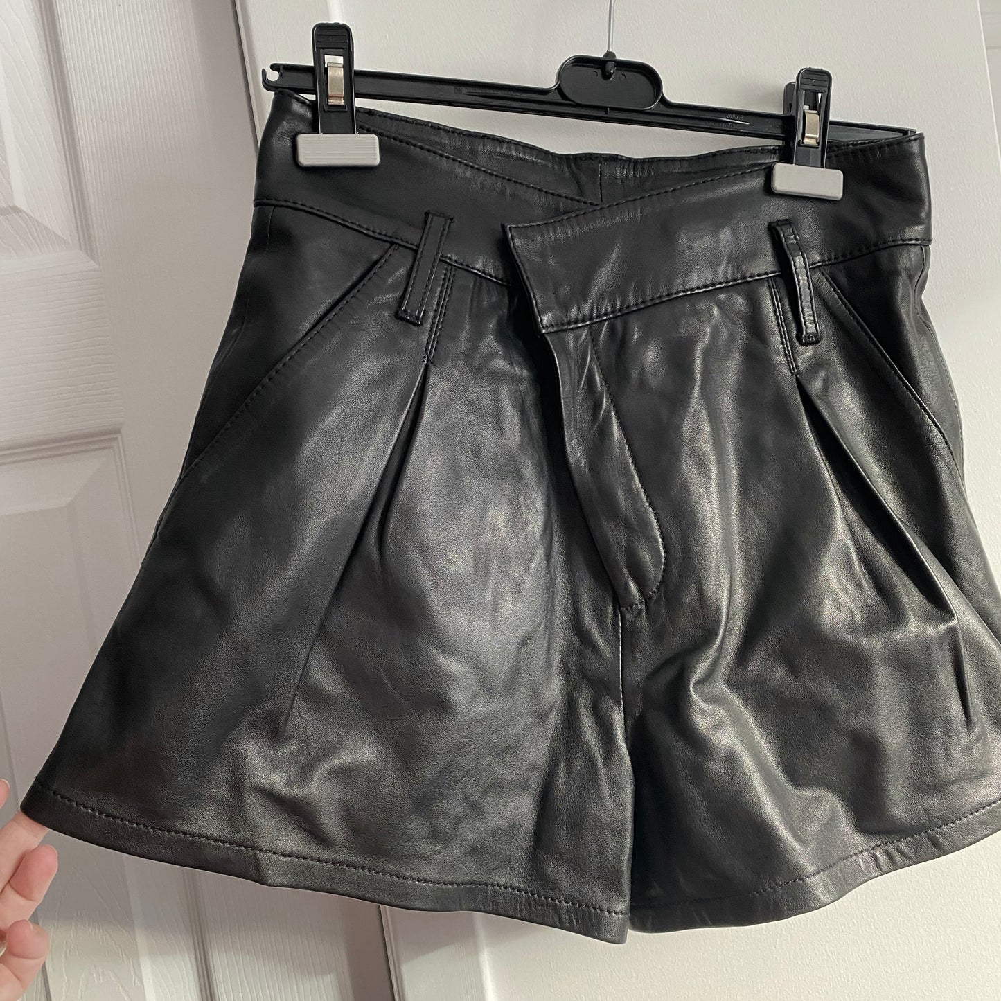 Marissa Webb Black Leather Shorts, size 2