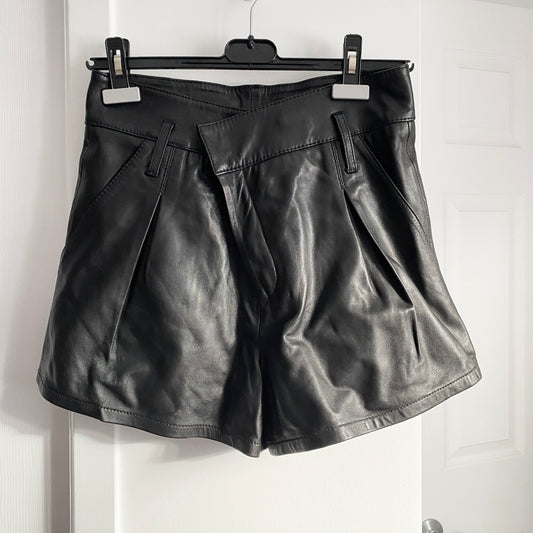 Marissa Webb Black Leather Shorts, size 2