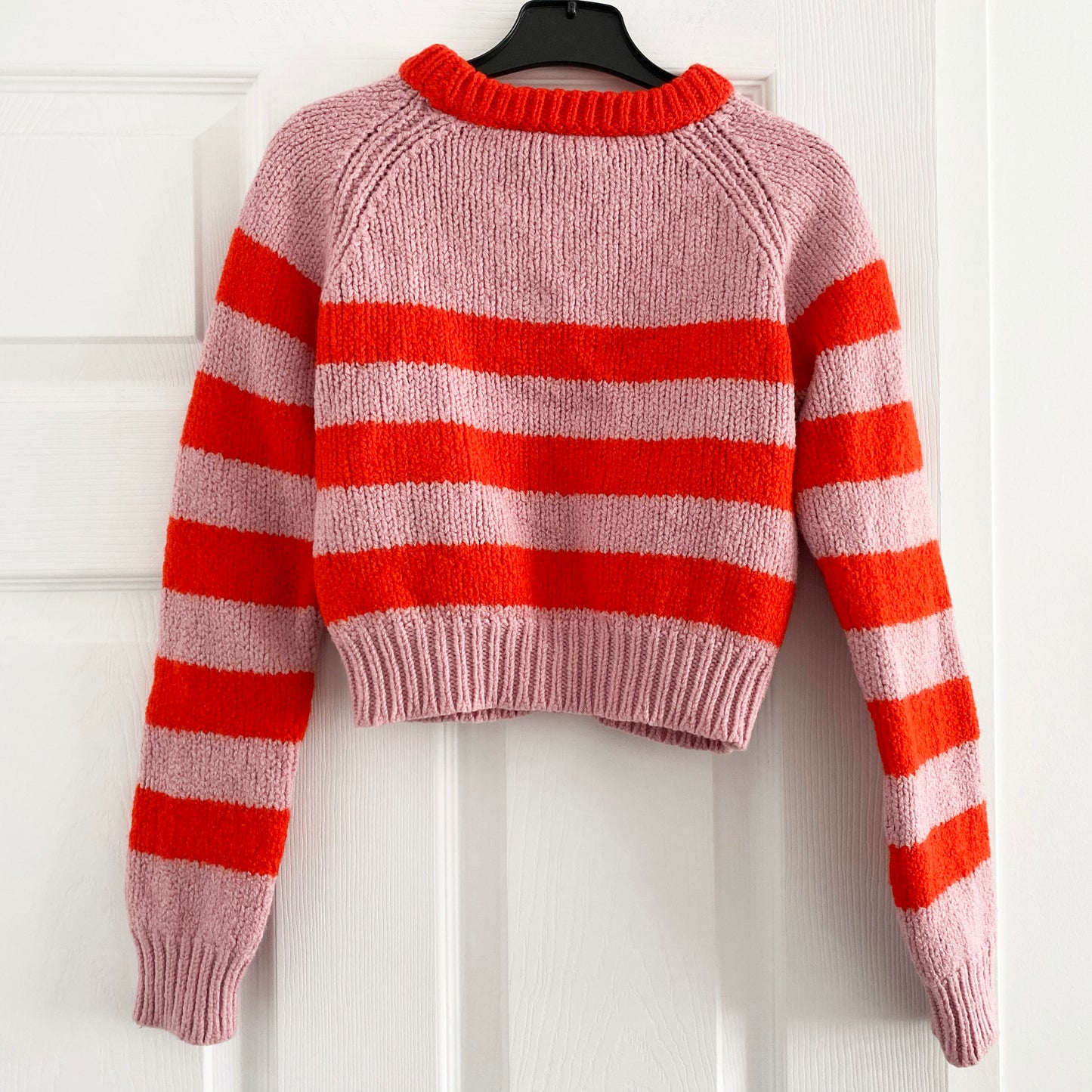 Marni Striped Crop Sweater in Red/Pink, size 42 (fits size small)