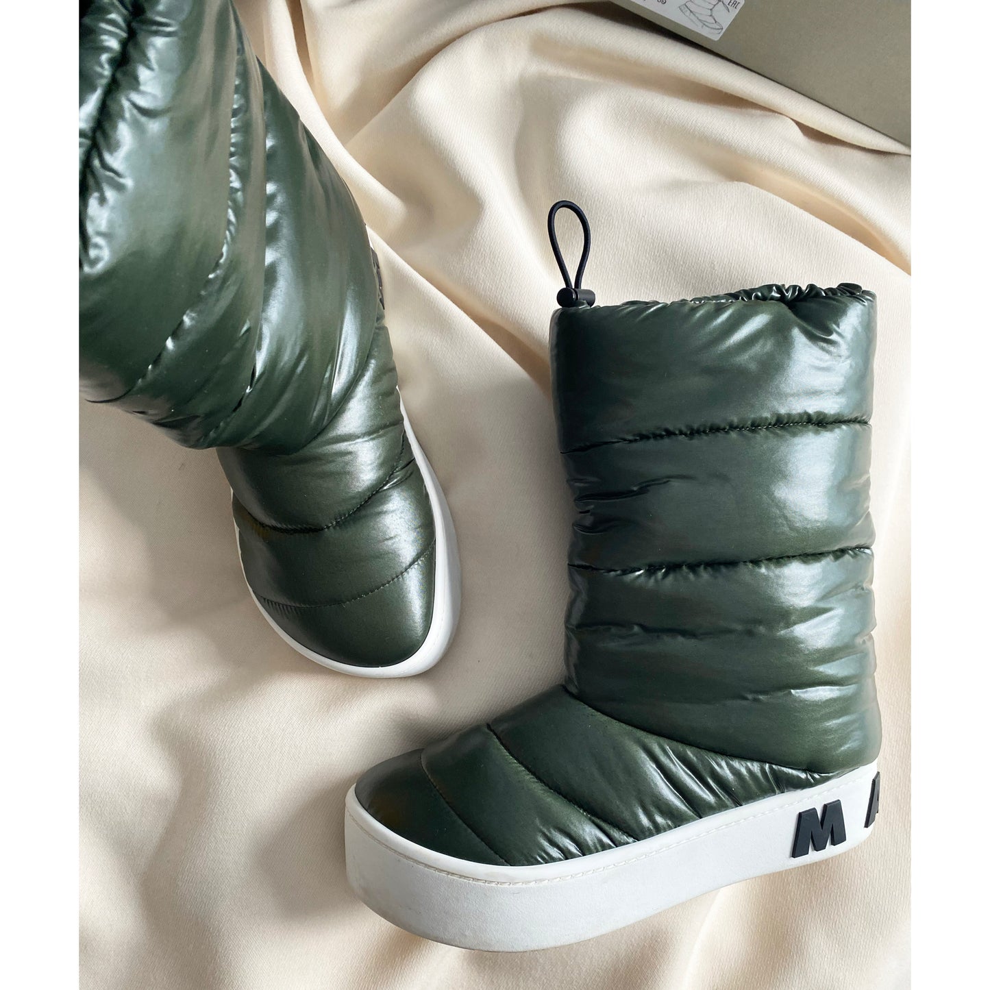 Marni Puffer Winter Boot in Green, size 39