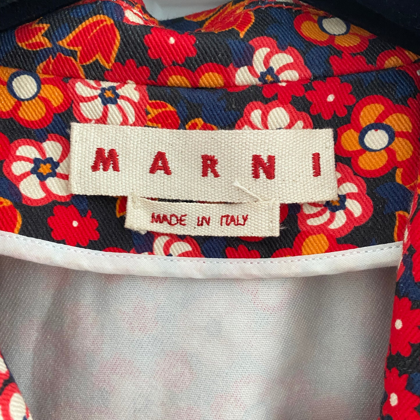 Marni Red Floral Print Jacket, size 40 (fits oversize - up to XL)