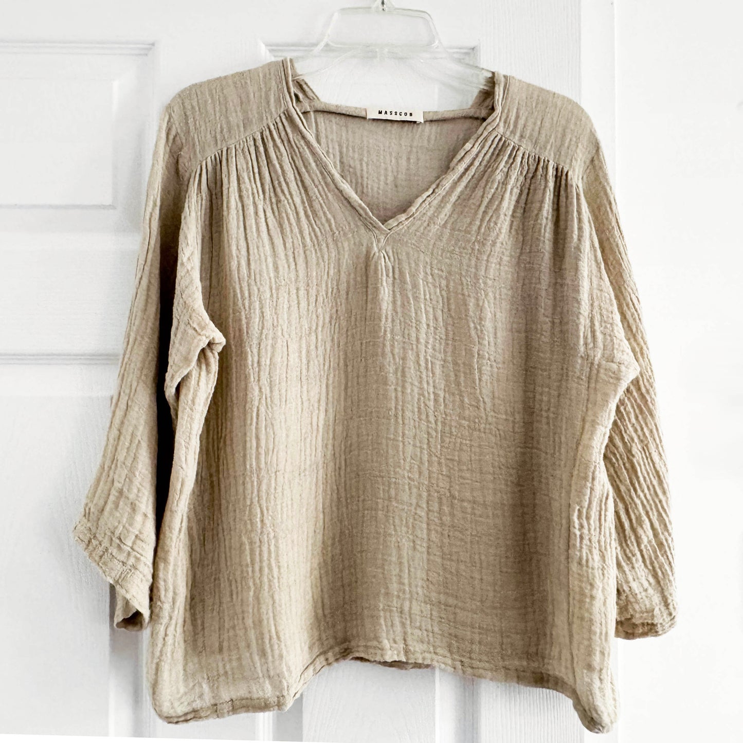 Masscob "Roya" Crinkled Linen Top, size XS (fits size Small)
