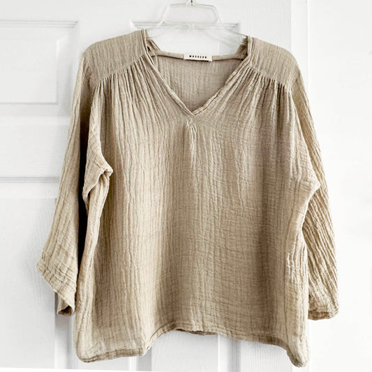 Masscob "Roya" Crinkled Linen Top, size XS (fits size Small)