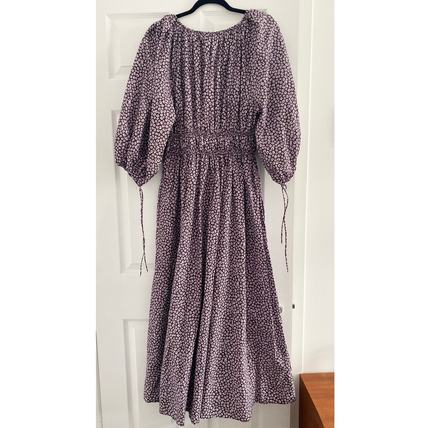 Matteau Shirred Cotton Dress, size "4" aka size large