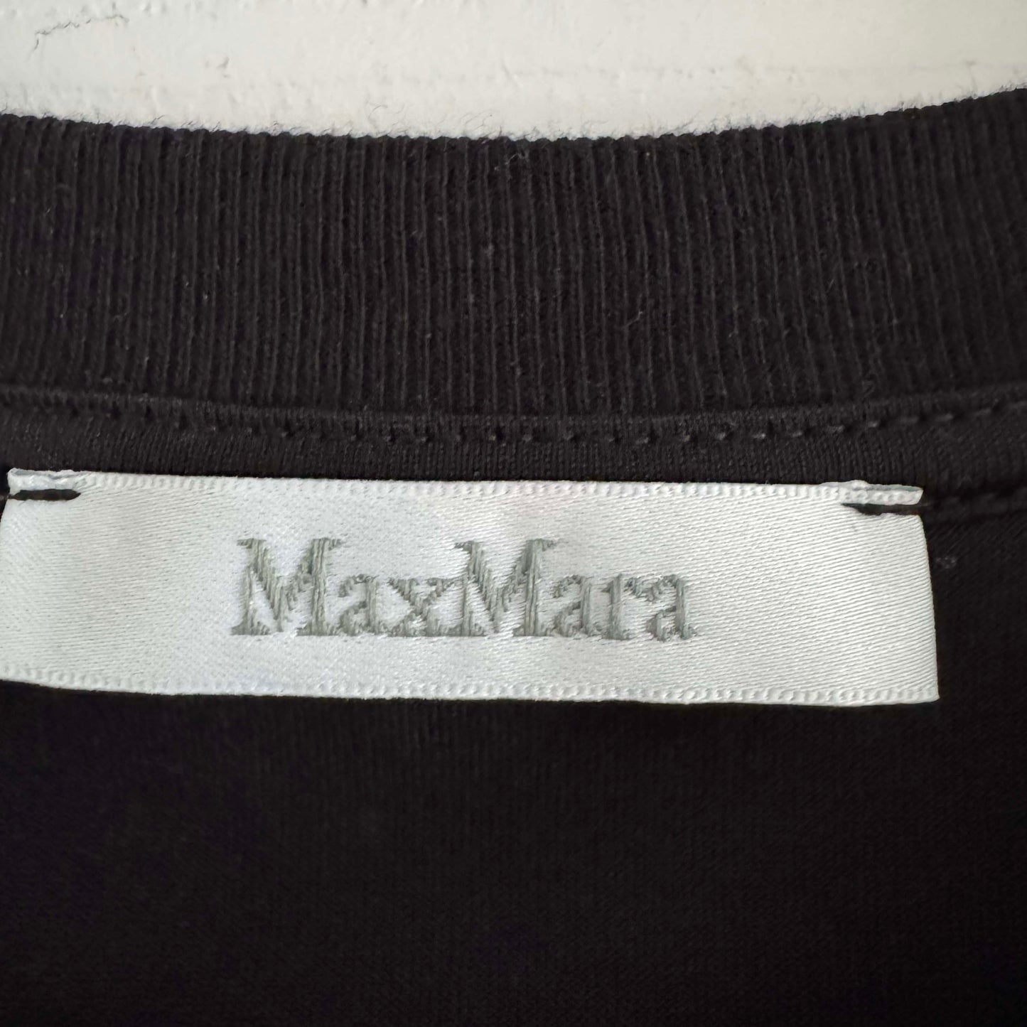 Max Mara Dog Print Tee with Strass Detailing in Black, size Small