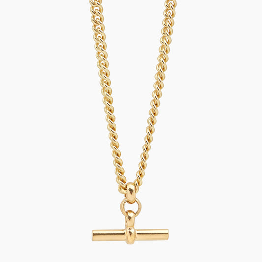 Tilly Sveaas 40cm Gold T-Bar Curb Link Necklace